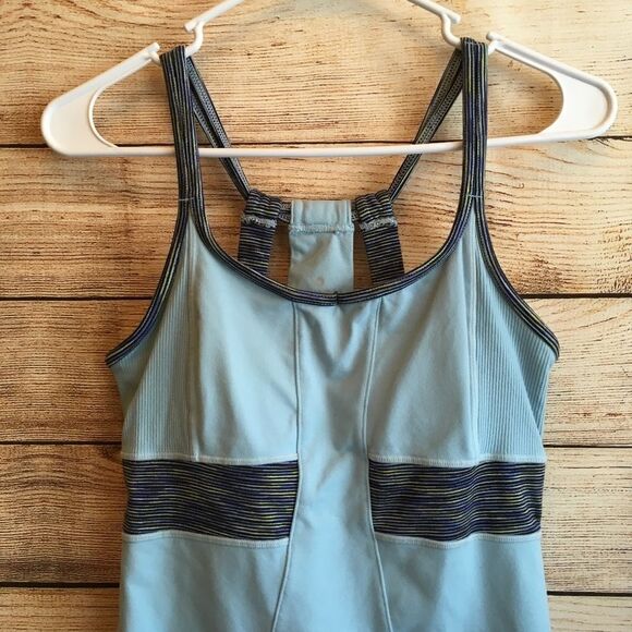 ATHLETA PRASADA RACER BACK TANK TOP IN TEAL - Picture 2 of 7